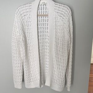Cozy White Open-Front Cardigan